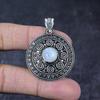 Natural Rainbow Moonstone Handmade 925 Sterling Silver Gift Pendant 1.75" k8t92