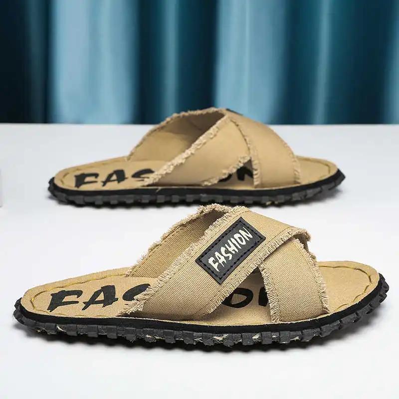 Fashion Non-slip Drawstring Sandal Men Beach Slippers Flip Flops For Bathroom Vulcanized Shoes Men Sneakers Sports Suppliers