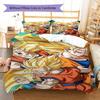 Son Goku Muster Bettwäsche, Steppbett Set Bettbezug Kissenbezug Zuhause Geburtstagsgeschenk (1 Bettbezug + 2 Kissenbezüge, ohne Füllung)