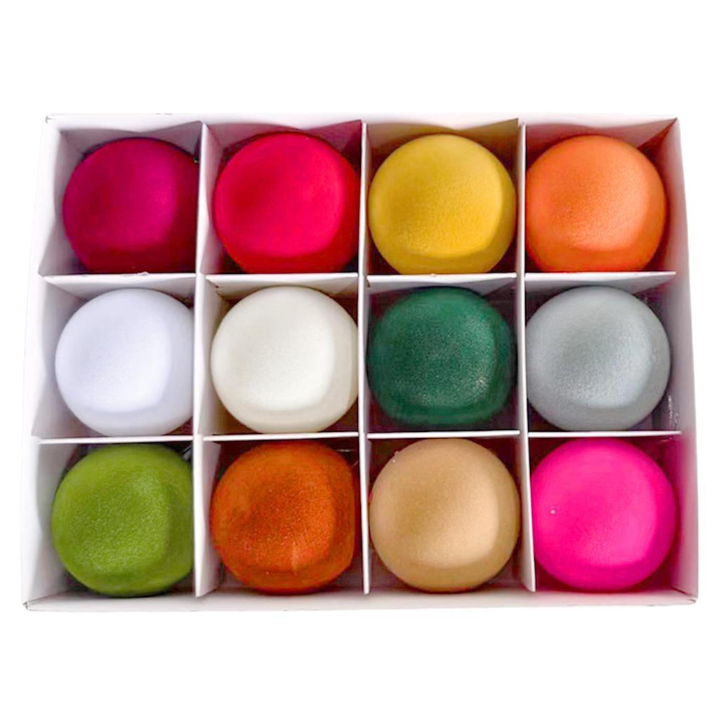Set of 12 Velvet Touch Christmas Ornaments Lightweight 6CM Flocked Christmas Balls for Office and Home Ambiances