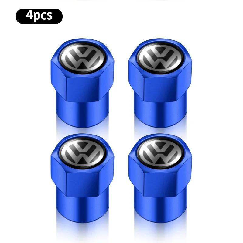 

2026 Hot For Volkswagen VW 4Pcs Car Tire Valve Caps Metal Styling Tyre Air Stems Cover For Volkswagen CC Golf 4 6 7 GTI Tiguan P