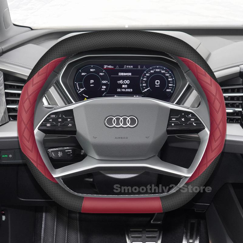Leather Car Steering Wheel Cover For Audi Q6 e-tron Q4 e-tron S e-tron GT 2025 Auto interior Audi SQ5 Sportback Accessories