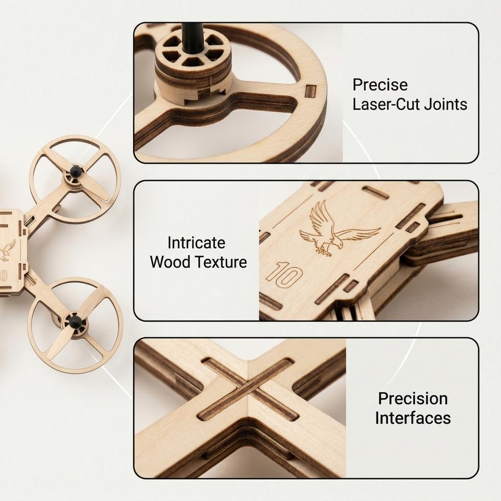 Wooden Assembly DIY Quadcopter