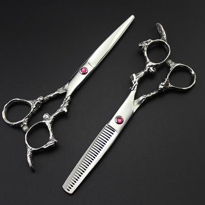 Professionelle Haarschere aus Stahl, 6 Zoll, Silberdrache, zum Ausdünnen von Haaren, für Friseure, zum Schneiden von Haaren