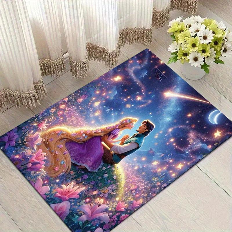 

1pc Rapunzel Pattern Area Rug Soft Flannel Floor Mat for Living Room,Office,Bedroom and Carpet 60cm by 90cm