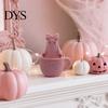 Kompaktes Geist-Ornament 3D-gedruckte Tassenfigurine, Rosa Schleife in einer Teetasse Mattes Textur-Dekor Statue, Gruselige Halloween-Dekoration für Zuhause Büro Partys