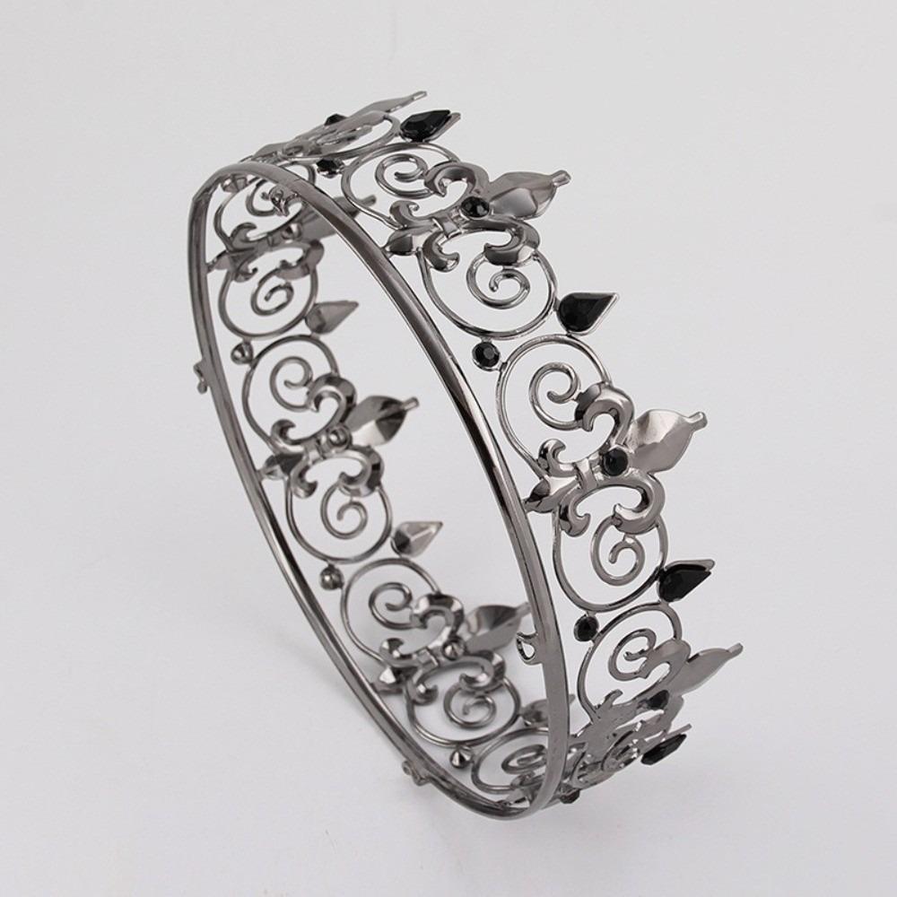 Korean Style Metal Prince Crowns Hair Hoop Round Tiaras Simple King Crown  Hair Ornaments