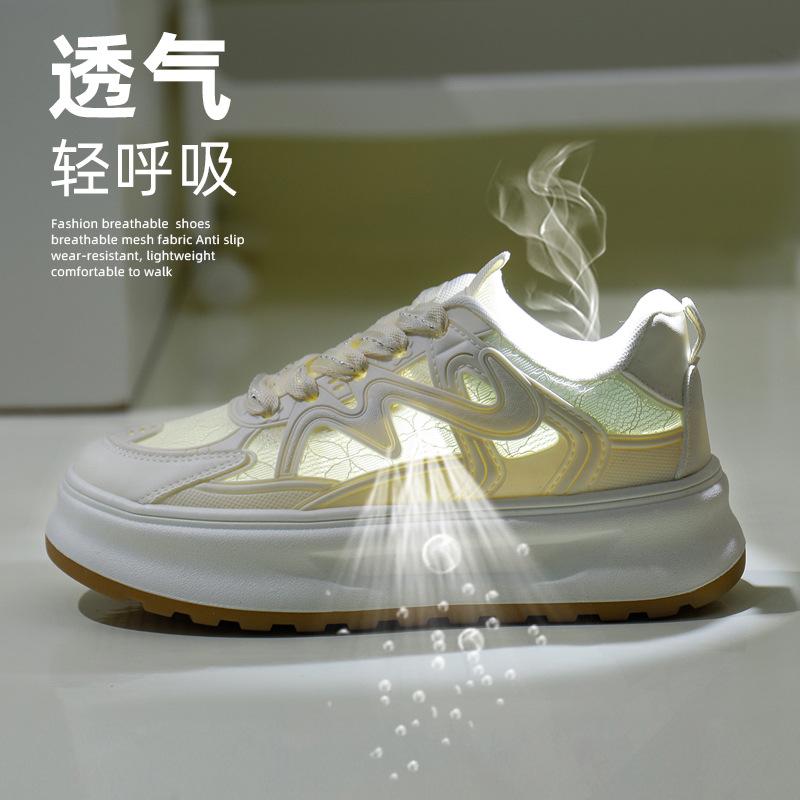 Summer New Korean Style Ins Breathable White Shoes Women's Low-Top Casual Board Shoes Platform Platform Shoes Zy1807