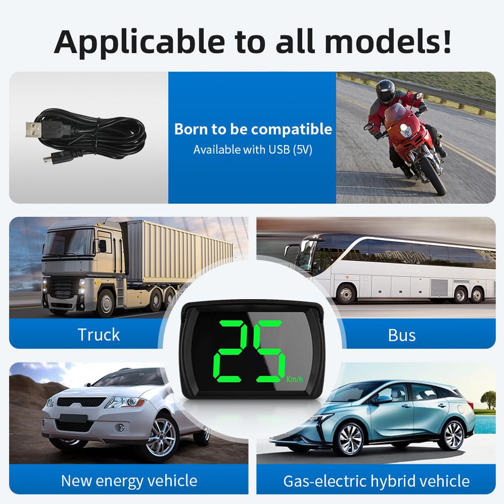 New GPS HUD Speed Display Digital Speedometer Plug and Play Big Font KMH MPH Car Accessories for All Cars Universal
