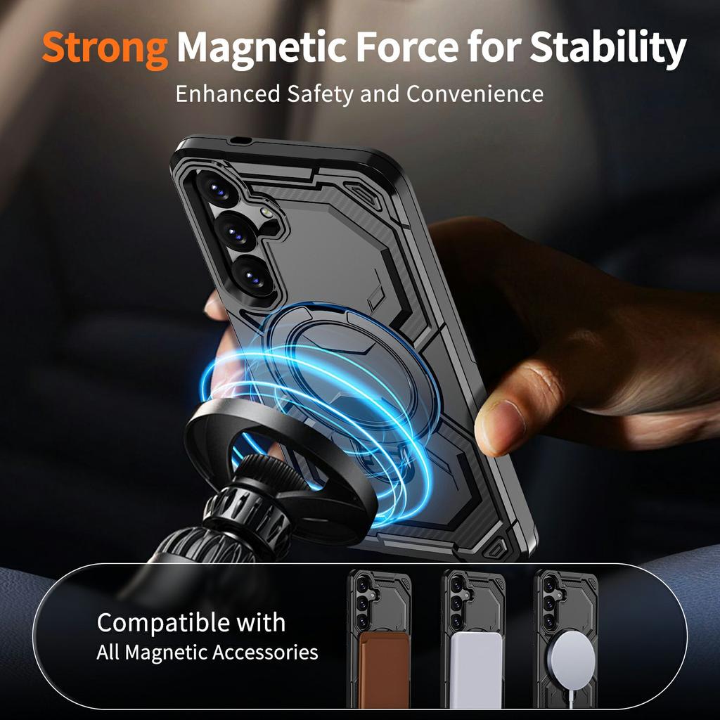 For Samsung Galaxy S26 / S26 Pro Magnetic Case Ring Kickstand PC + TPU Hybrid Phone Cover
