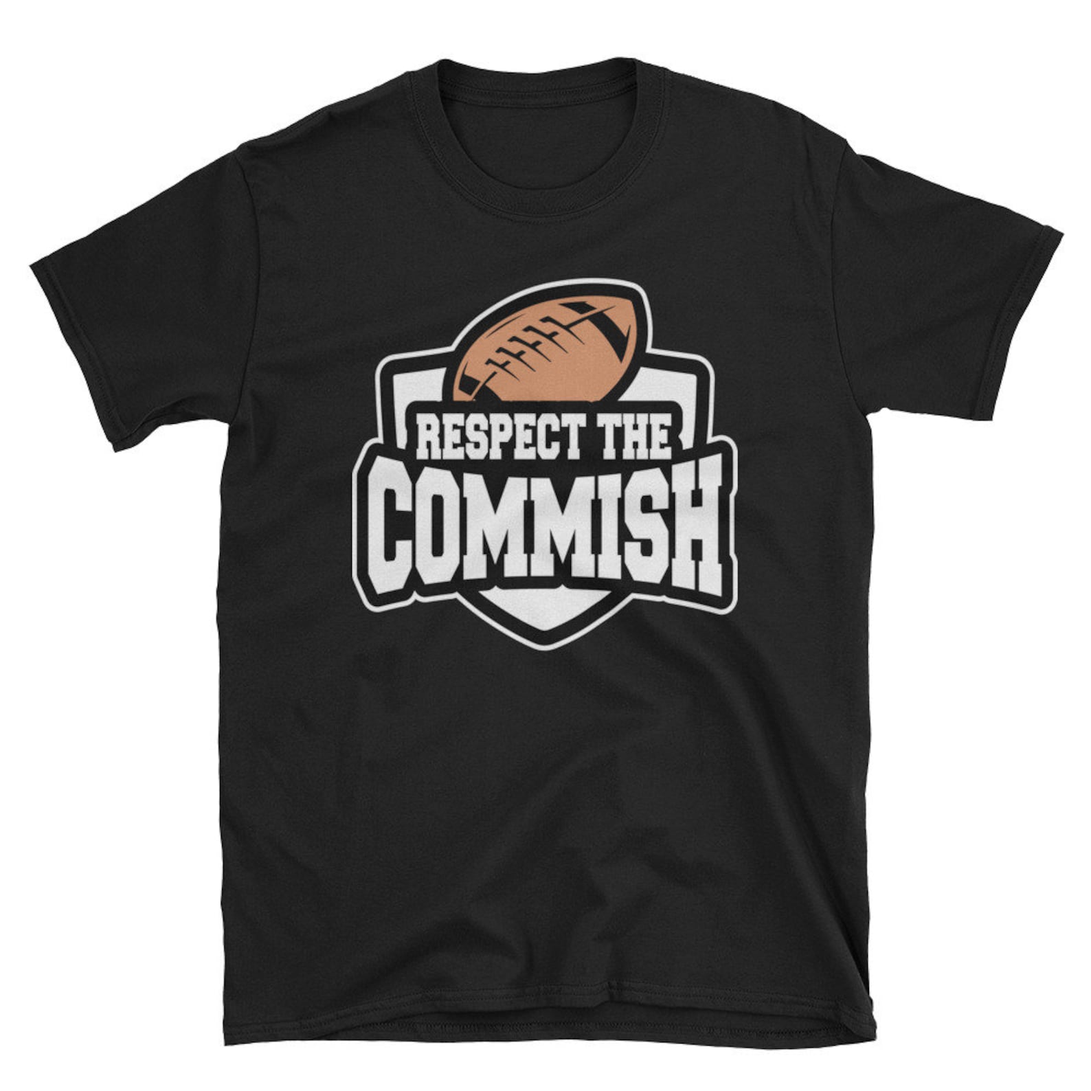 Funny Respect Commish Fantasy Football Shirt Commissioner Fantasy Draft Party T Shirt Draft Gift 4XL