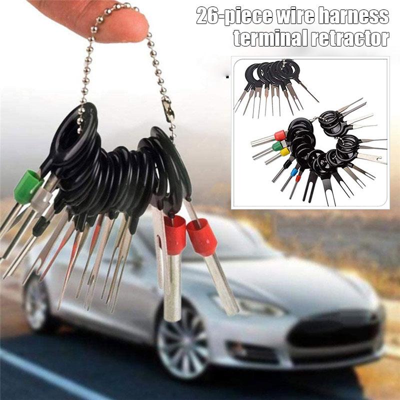 26Pcs Car Terminal Removal Tool Kit Terminal Ejector Kit Wire Connector Pin Release Extractor Puller