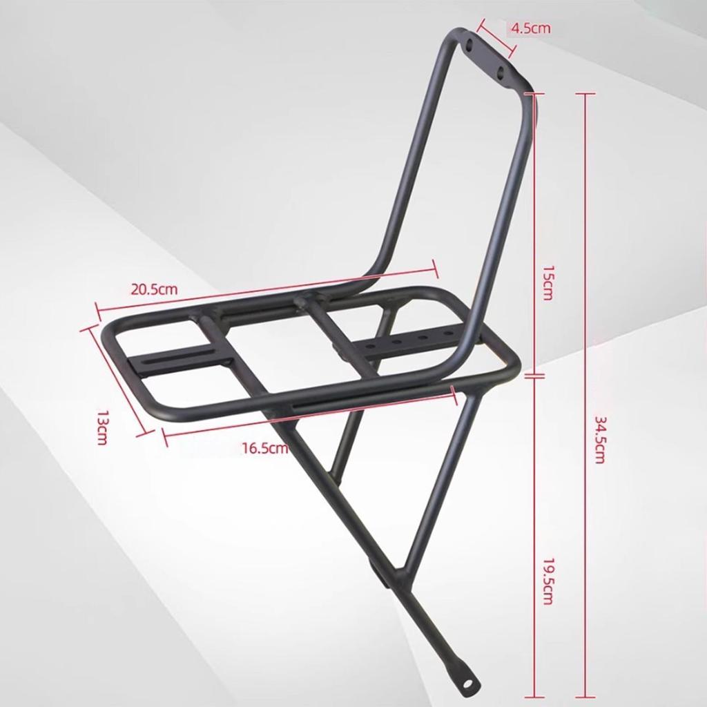 Durable Front Bike Rack Sturdy Aluminum Alloy Easy Installation Cargo Equipment for Bicycle Commuting and Touring