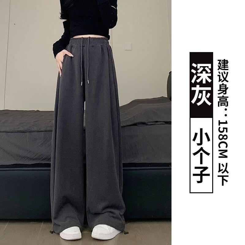 Womens Fleece Lined Sweatpants Straight Leg Loose Casual Trousers Fall Winter