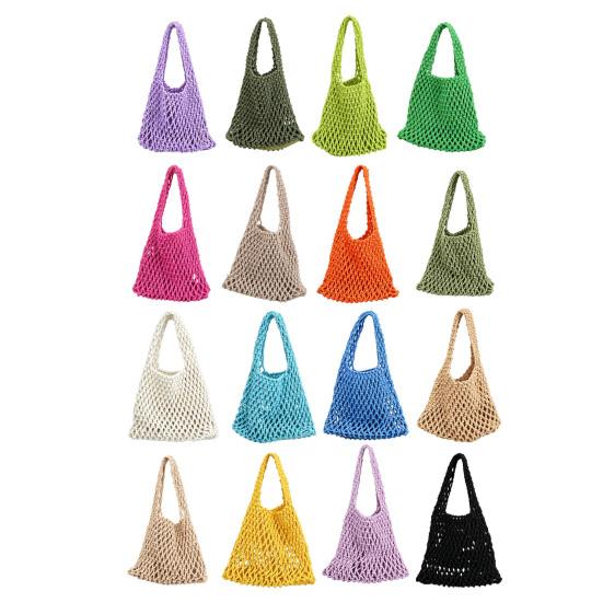 Hand Braided Tote Bag Large Capacity Boho Handbag Women Summer Beach Tote Rope Braided