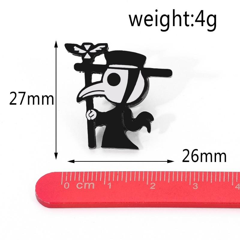 Steampunk Collection Enamel Pin Dark Black Plague Doctor Enamel Pin Bird Hat Brooch Horror Crow Badge