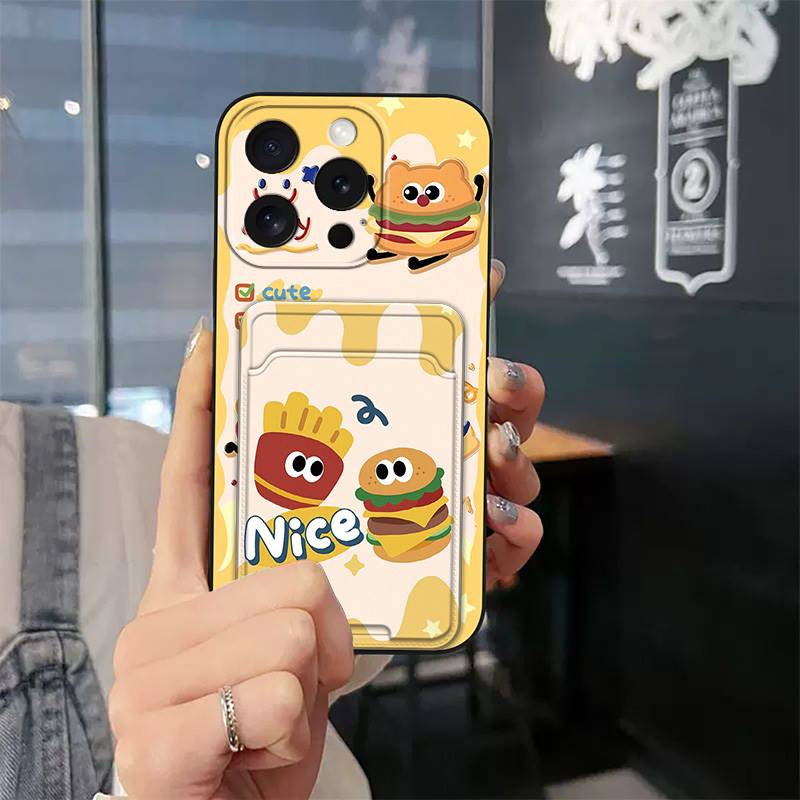 Dirt-resistant protective Phone Case For iphone15 Pro/ip15Pro Anti-knock Soft case Cute Card slot Shockproof Durable TPU