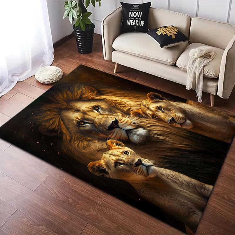 

1PC Lion pattern printed Carpet Rug for Living Room Bedroom Home Sofa Decoration,Non-slip Floor Mat Floor mat 40x60cm( 15x23in )