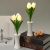 Tulpe Nachtlicht Batteriebetrieben Weiches LED Tulpen Nachtlampe für Schlafzimmer Schreibtisch Wohnzimmer Romantische Dekoration Energiesparende Nachttischlampe Umgebungslicht