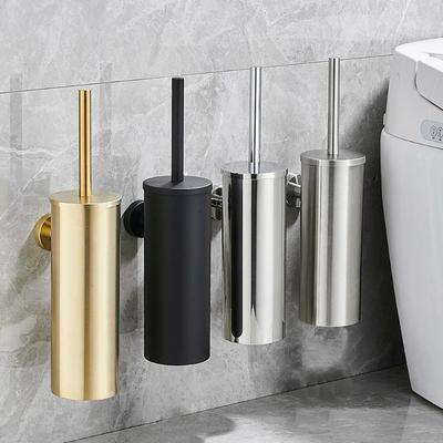 Stainless Steel Bathroom Toilet Brush Holder Accessories Black Toilet Brush Wall Mounted WC Cleaner Brush