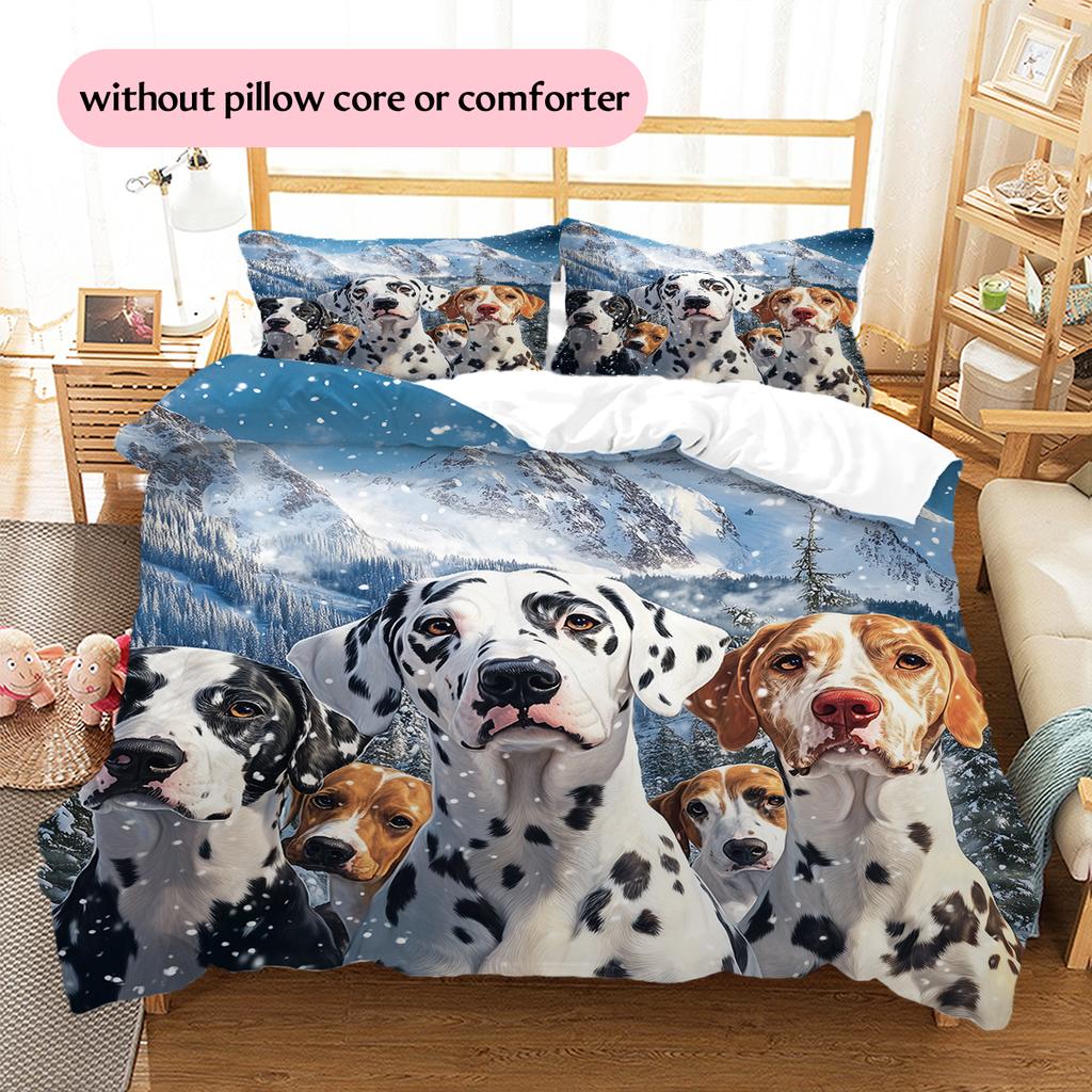 Dalmatian Pattern Bedding Home Decoration Birthday Gift (1 * duvet cover + 2 * pillowcase, without core)