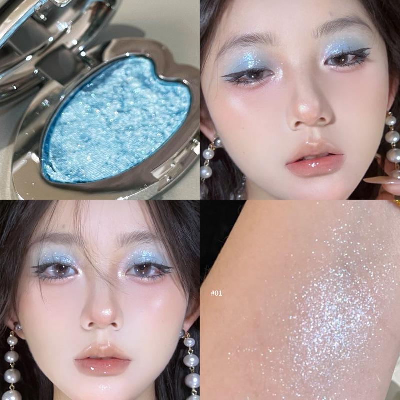 HERORANGE Dream Core Highlighter: Long-Lasting Pearlescent Glitter Eyeshadow & Under-Eye Brightener for Intense Sparkle.