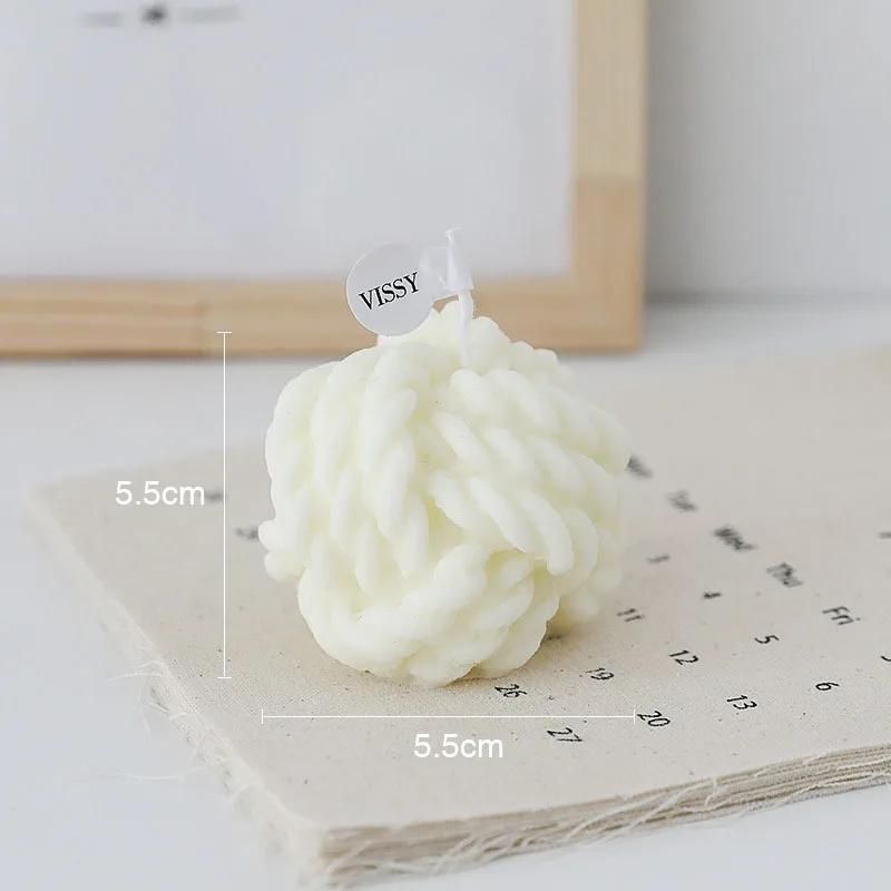 Creative Handmade Wool Ball Candle Aromatherapy Candle Gift Box INS Photo Props Essential Oil Scented Candle Home Decoration
