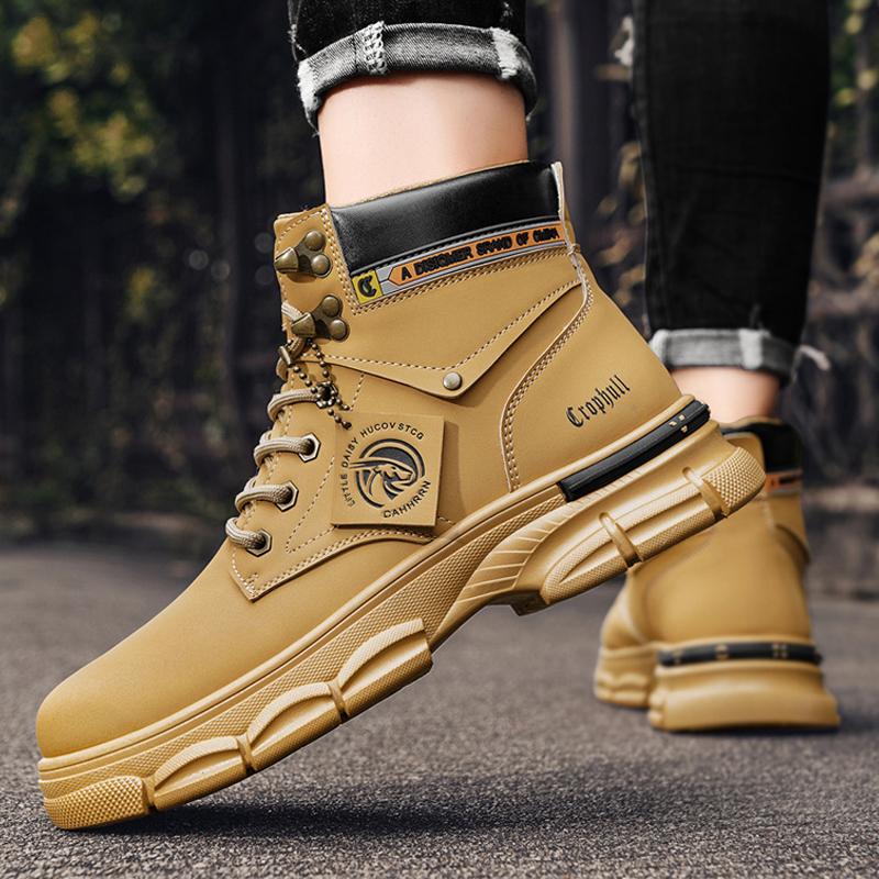 Fashion CYYTL Mens Boots Ankle Casual Winter Shoes Leather Cowboy Combat Tactical Motorcycle Chelsea Work Outdoor Hiking Luxury Designer