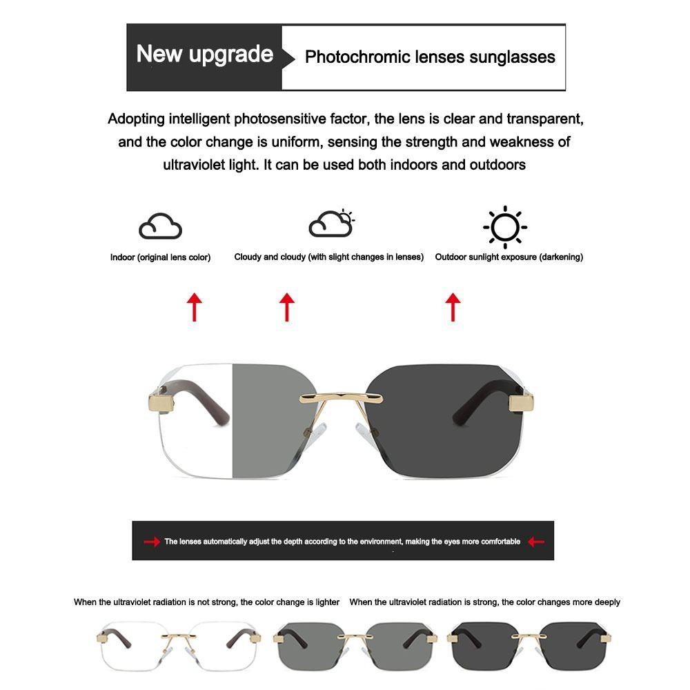 Fashion UV Protection Wood Grain Sunglasses Outdoor Street Photography Ultra-Light Rimless Sun Glasses Scratch-Resistant Shades