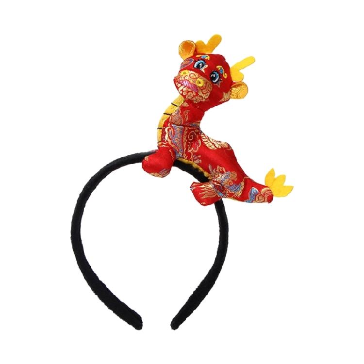 Plush Loong Headband Cute Dragon Headwear Costume Accessory for Parties