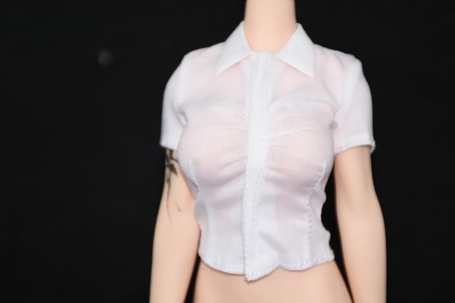 

Scale Action Figure GS Style TBLeague Body Compatible Sexy Beautiful Woman White Short Sleeve Shirt and Head Not [TOYBARJAPAN] 1/6 Midriff-Baring білий