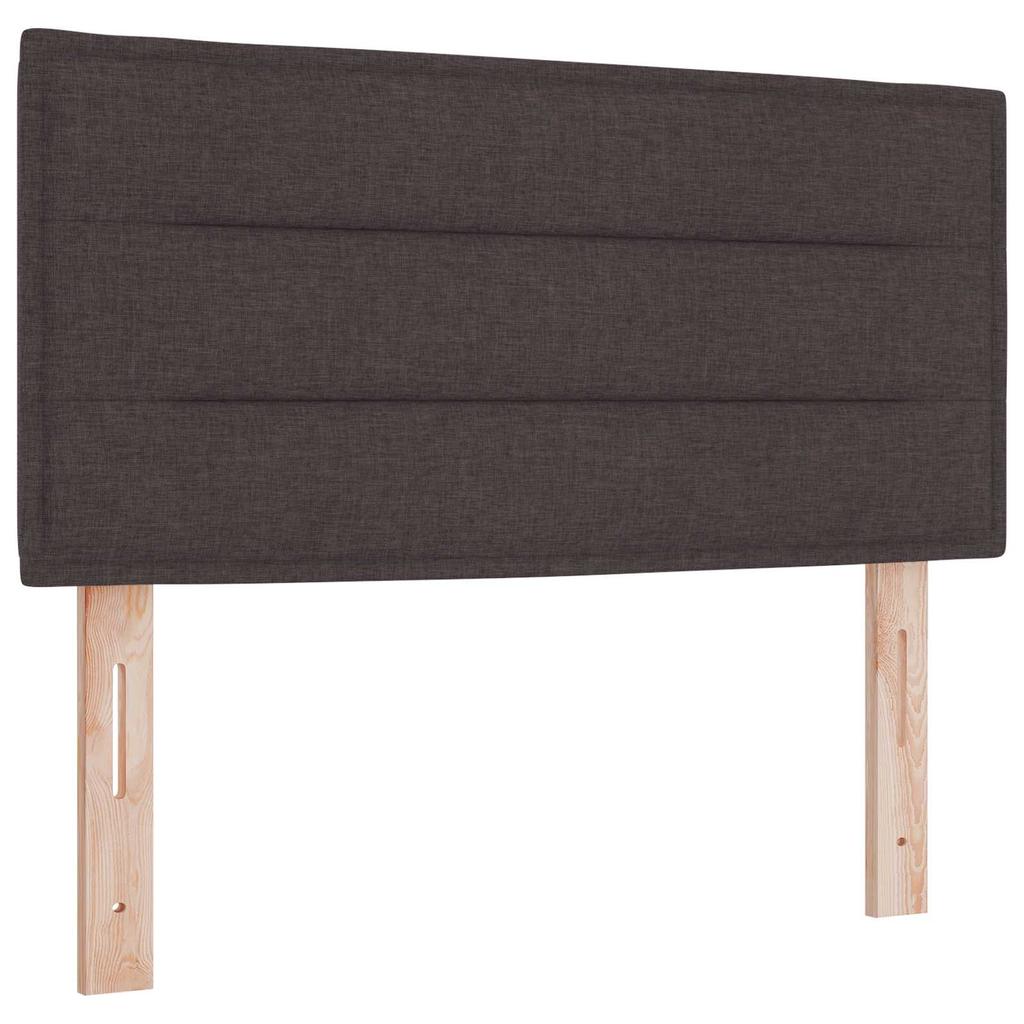 Box Spring Bed with Mattress Dark Brown 90 x 190 cm Fabric