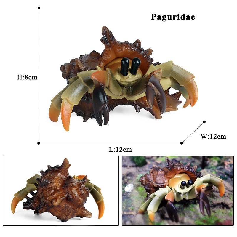 Oenux Simulation Ocean Sea Life Animals Model Lovely Crab Action Figures Toy Cake Toppers Collection Jouet Kids Education Gift