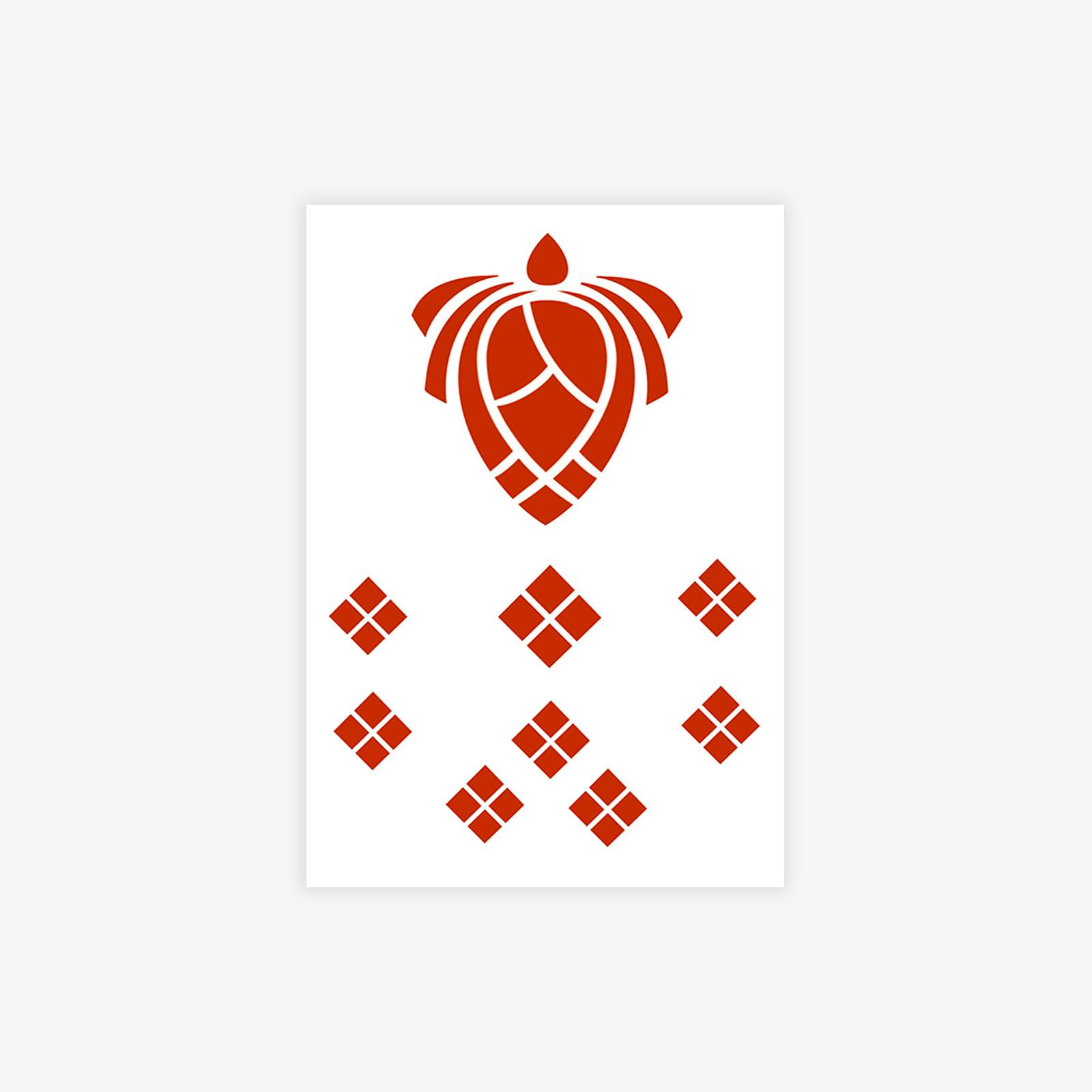 Tattoo Sticker Red Geometric Flower Totem Back Of Hand Tattoo Sticker Tattoo 7*10