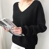 Fashion Casual Pullover Women Sweater Autumn Winter Women's Sweaters V-Neck Minimalist Jumpers Tops 7290