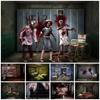 Halloween Pozadí Fotografie Krvavá Zombie Sestřička Pacient Halloween Strašidelný Dům Párty Foto Koutek Strašidelná Nemocnice Pozadí
