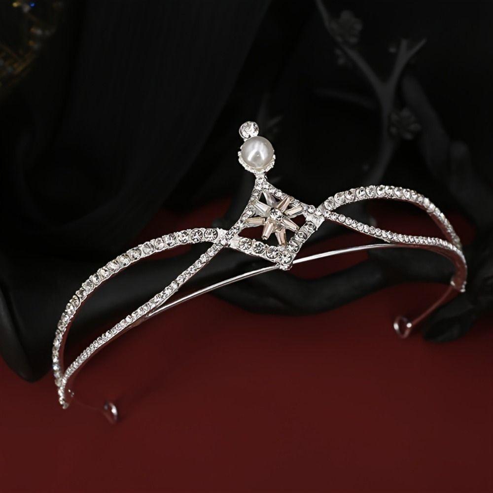 

Zircon Baroque Crystal Tiara Flower Princess Hair Hoop Vintage Wedding Crown Wedding