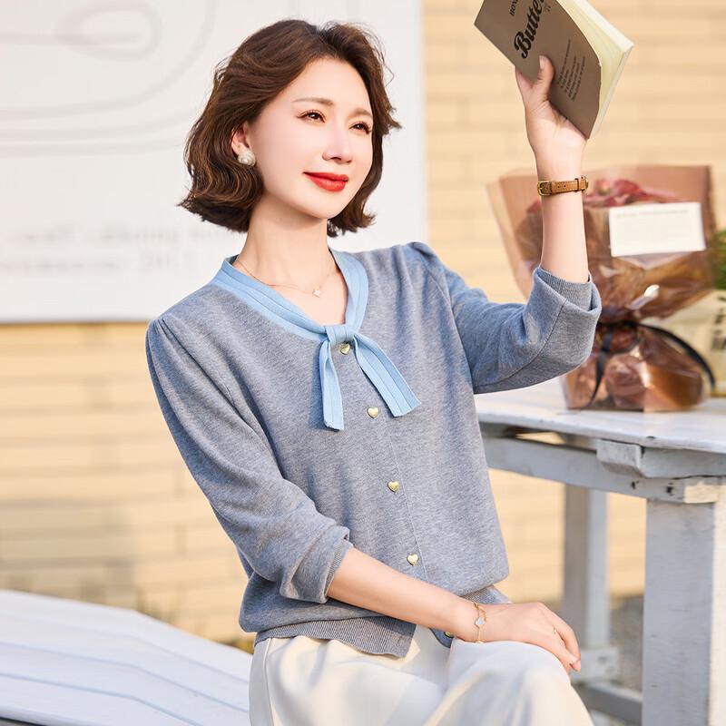 

Jianhu Women s Striped V-Neck Long-Sleeve Knit Top XL