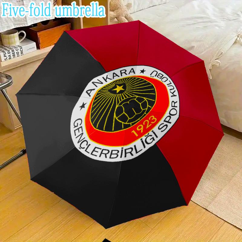 Genkelbigli Club Sports Mini Umbrella, 5-Fold, Lightweight, Retractable Umbrella Features 8 Ribs, Ideal for Outdoor Use Fan Gifts