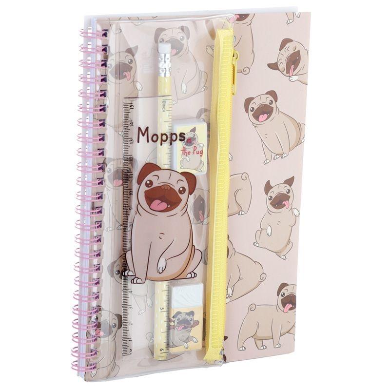 Pkmemos01 notes i piórnik pies mops