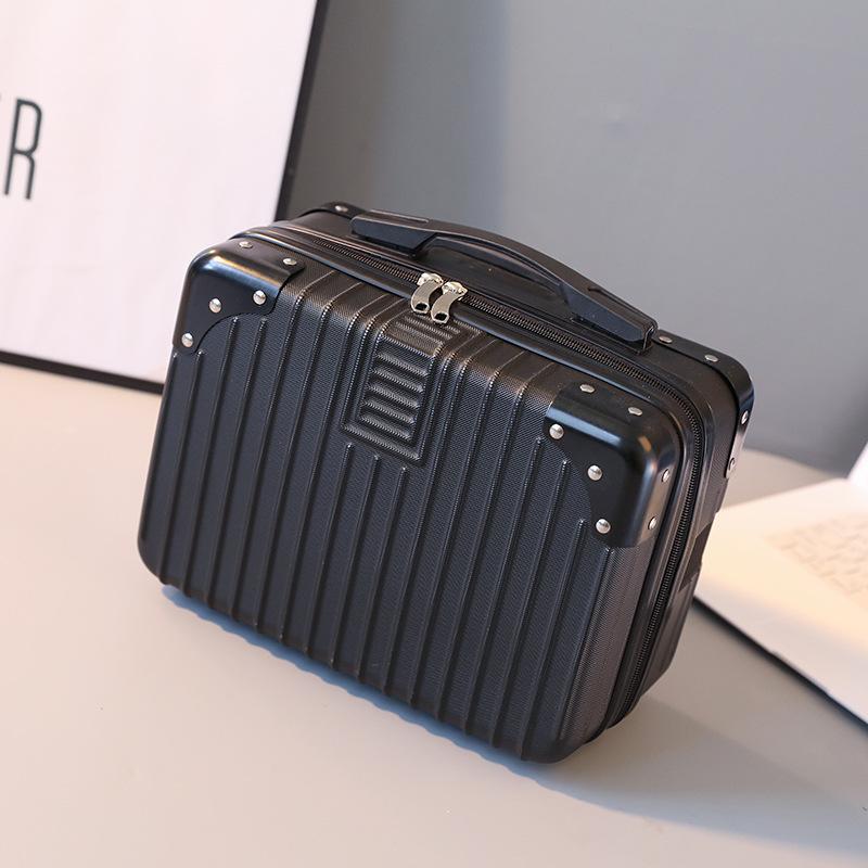 Small Suitcase, Mini Makeup Case 14-Inch Compact Case Souvenir Carry-On Storage Lockable Carry-On Cosmetic Bag