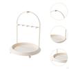 Jewelry Organizer Earring Necklace Display Holder Chic Showcase Countertop with Rings Tray