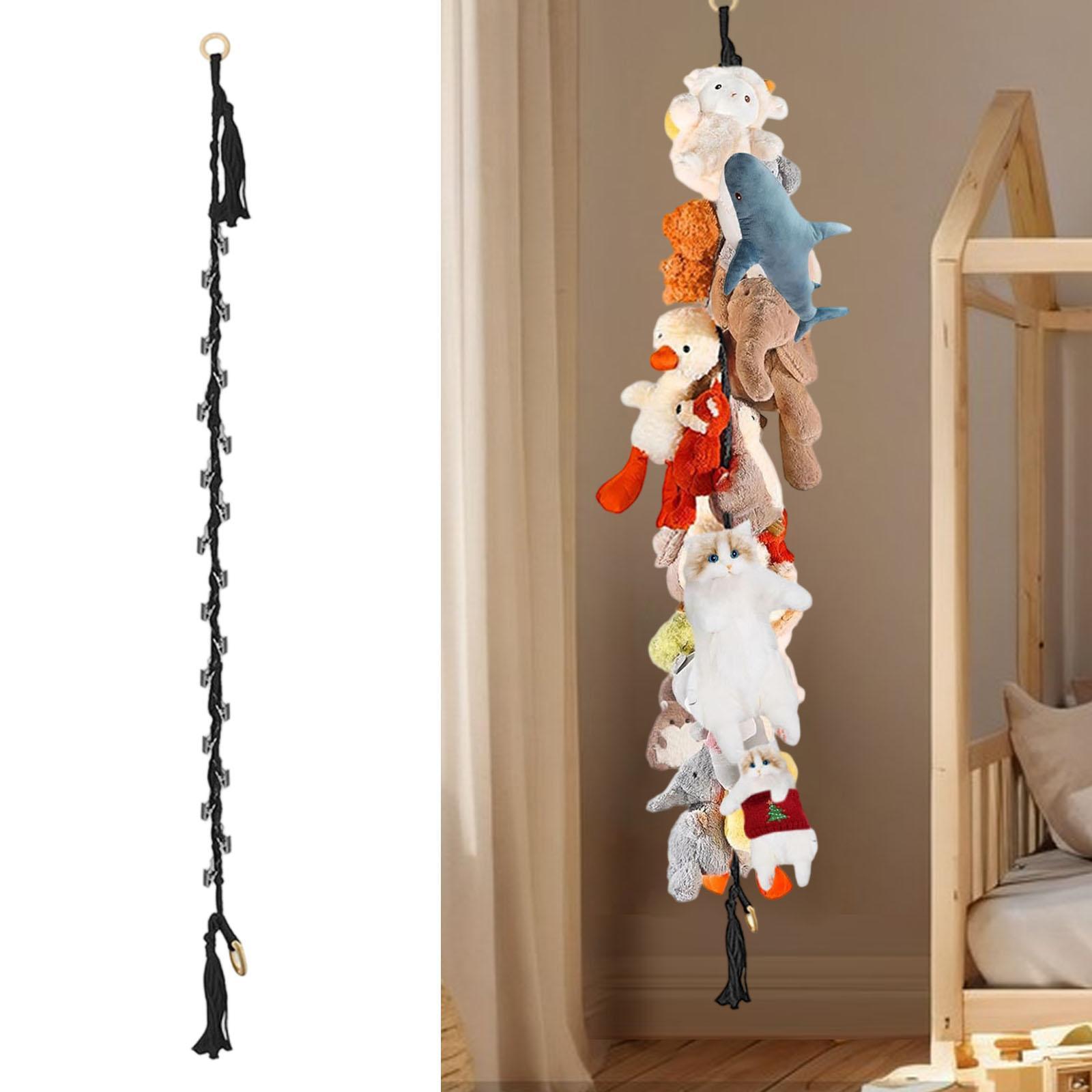 

Stuffed Animals Storage Holder, Wall Decor, Stuffed Toy Chain, Hanging Stuffed Animal Holder for Scarves, Cards чорний