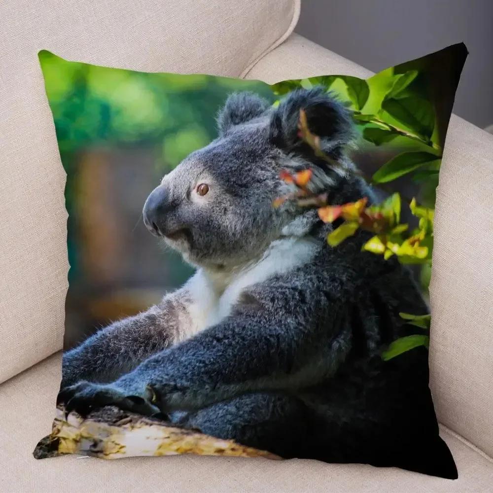 Cute Australian Koala Pillowcase Modern Home Bedroom Living Room Sofa Cushion Cover X Peach Skin Pillowcase