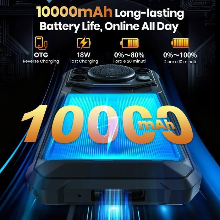 FOSSiBOT F110 Pro 5G - Smartphone incassable 6,7" HD+ • 20 Go RAM • 128 Go (ext. 2 To) • 50 MP • 10000 mAh • IP68/IP69K