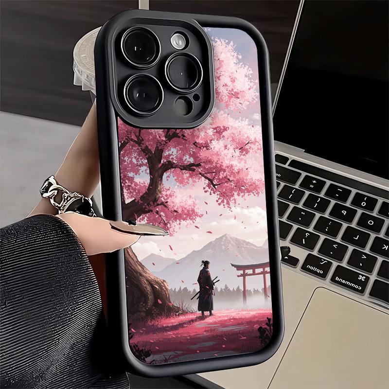 Handyhülle für iPhone 17 Air 16E 15 16 Pro Max Traumhafter Nacht-Kirschblütenbaum-Cover 14 Plus 13 12 Mini Weiche Schale Silikon Lustig
