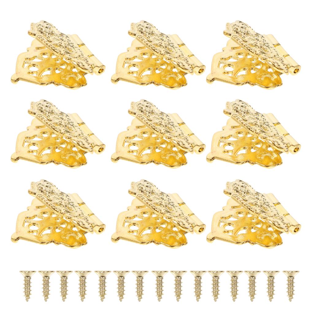 20pcs Furniture Hinges Kitchen Cabinets Decorative Mini Box Hinges Wooden Gift Vintage Design Hardware