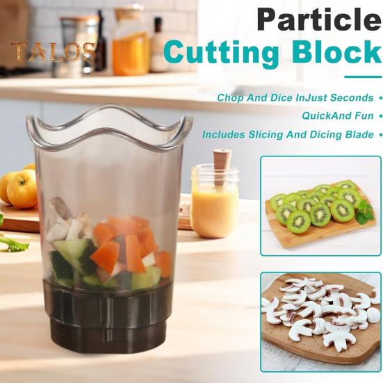 Vegetable Chopper Dicing & Slicing Food Processor for Fruits Soft Veggies Space-Saving Manual Kitchen Cutter with Stainless Steel Blades