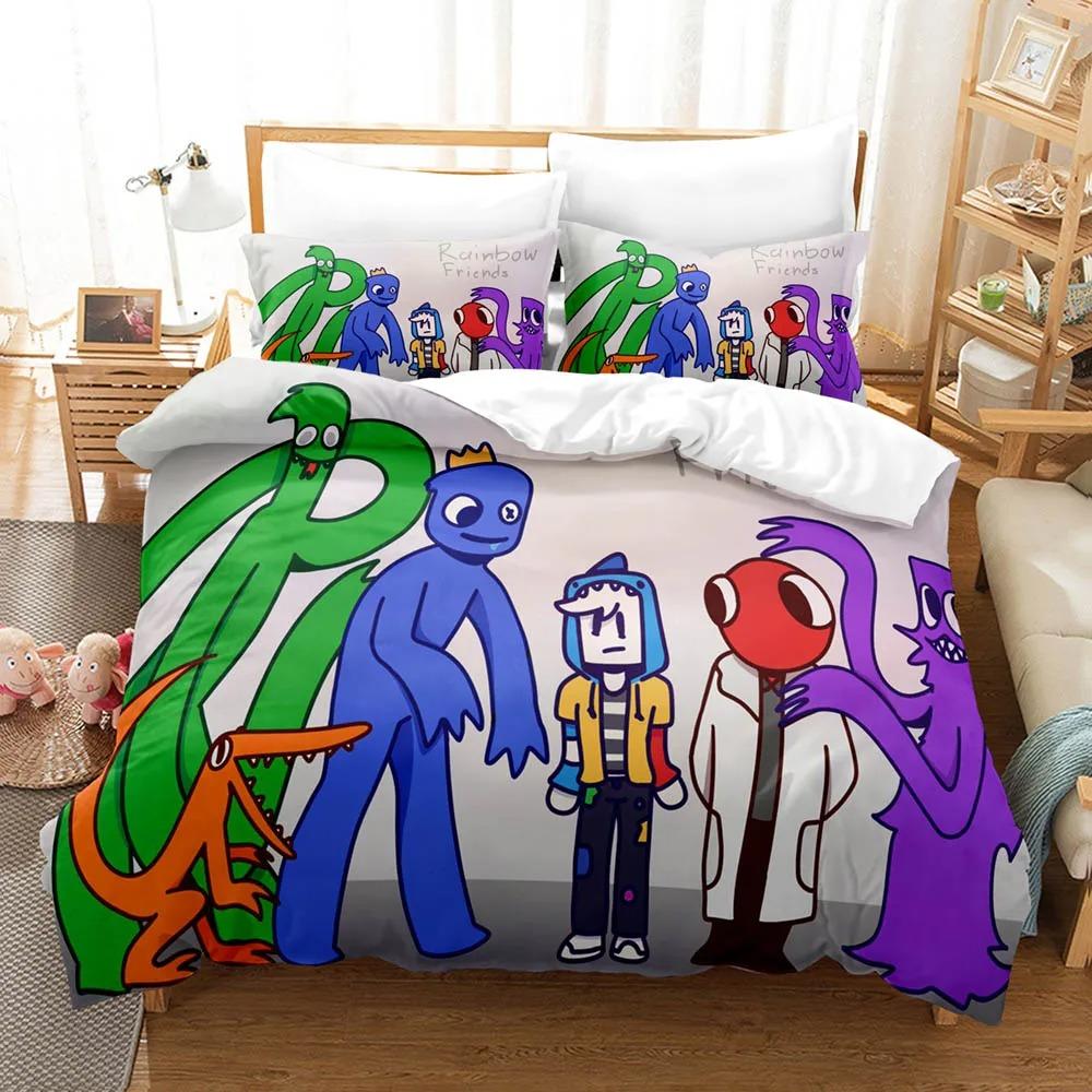 R-Rainbow Friends Bedding Sets 3D Kids Duvet Cover Set With Pillowcase Twin Full Queen King Bedclothes Bed Linen For Boys Girls