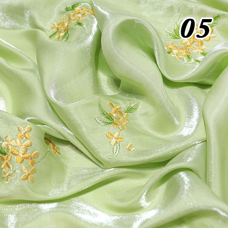 100x150cm Ancient Style Embroidery Fabric Chinese Style Tulle Fabric For DIY Hanfu Cheongsam Wedding Dress Stage Costume Decor